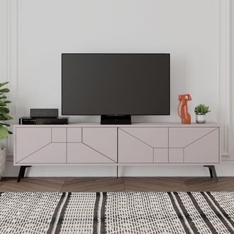 Decortie Dune Modern TV Unit Multimedia Centre 180cm in Grey | Size: 2 Pack