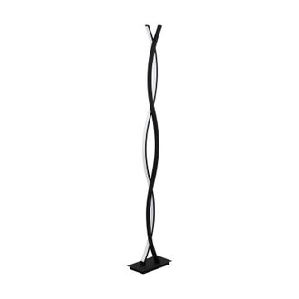 Loops Floor Lamp Light Black Shade White Plastic Double Stem Bulb LED 32W Included