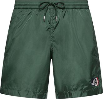 Moncler Moncler Logo Patch Swim Shorts, Men, Green, Size: Xxl