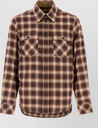 Moncler embroidered flannel shirt jacket