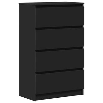 vidaXL Aparador De Madera Contrachapada Negro 60x35x98,5 Cm Vidaxl