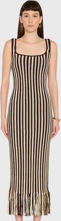 Amanda Uprichard Jolie Midi Dress In Cocoa Combo