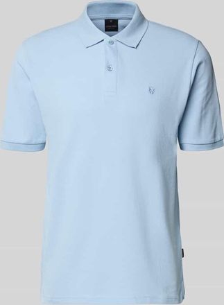 Premium by Jack & Jones Slim Fit Poloshirt mit Stitching in Hellblau, Gr&ouml;&szlig;e XXL