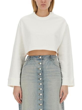 Courr&egrave;ges Cropped Sweatshirt With Relaxed Fit