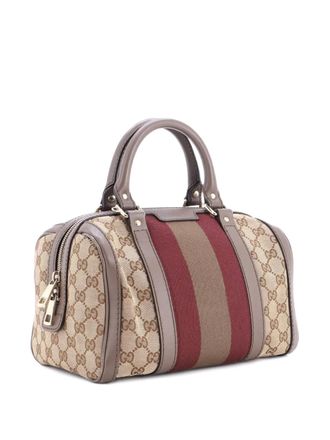 Gucci Vintage Web Boston Bag GG Canvas Small satchel - Marrone