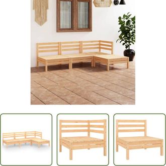 vidaXL vidaXL Arredamento da giardino - Set Salotto da Giardino 4 pz in Legno Massello di Pino