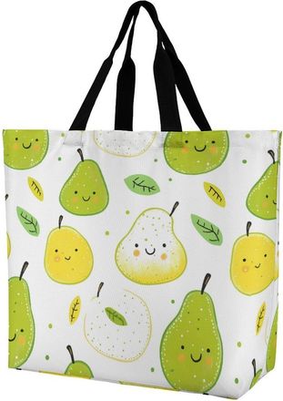 Generic Pears Fruit Pattern Reusable Shopping Bags Large Capacity Grocery Bag Heavy Duty Tote for Women 40x40x16cm