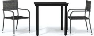 vidaXL Juego De Comedor Para Jard&iacute;n 3 Piezas Gris Vidaxl