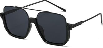 Generic Large Frame Mens Vacation Outdoor Womens Sunglasses(Black)