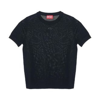 Diesel T-Shirts, female, Black, XS, Round Neck T-Shirt
