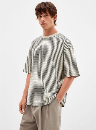 Djab Mens Faded striped T-shirt Imported from Seoul