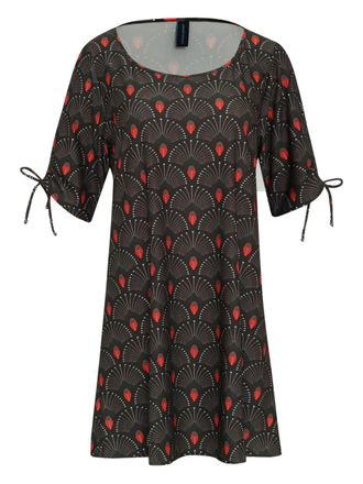 Lygia & Nanny Batuira tie-detail pattern mini dress - Black