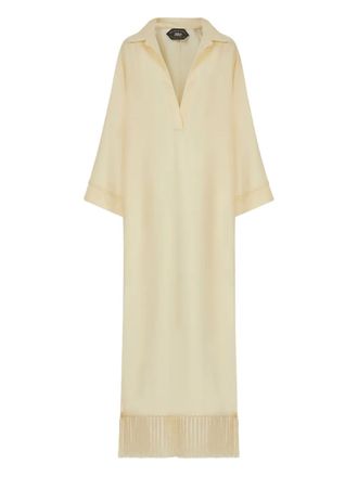 Taller Marmo Bordighera maxi-jurk met franje afwerking - Beige