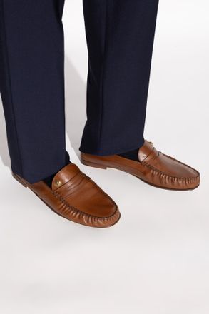 Versace Leather Loafers Shoes, Mens, Brown