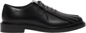 Max Mara Leren Derby - Dames - Veterschoenen - Zwart - 36 EU - Leer - Schoenen