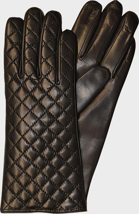 Guanti Giglio Fiorentino Quilted Leather Gloves w/ Cashmere-Lining