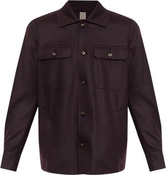 Eleventy Shirt met zakken - Heren - Casual Overhemden - Paars - M - Wol - Overhemden