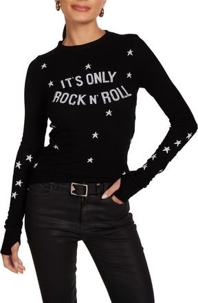 Lauren Moshi McKinley Only Rock n Roll Top in Black at Nordstrom, Size X-Small