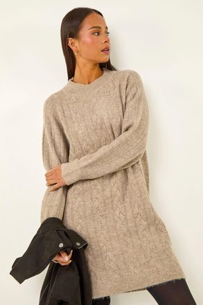 Roman Cable Knit Shift Dress