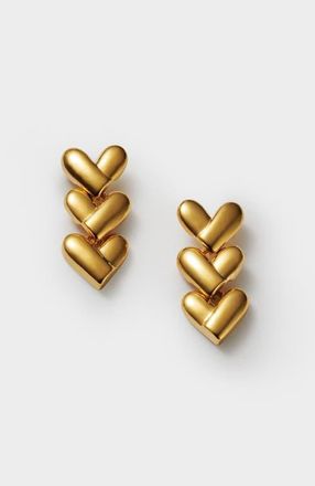 Katie Loxton Heart Link Earrings in Gold Coated at Nordstrom
