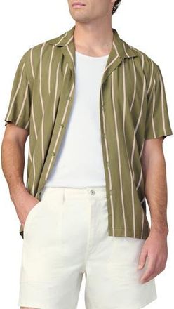 Joe's Stripe Camp Shirt in Olive Stripe at Nordstrom Rack, Size Xx-Large