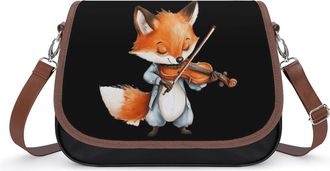 Generic Violin Fox Small Womens Crossbody Bags Shoulder Handbag with Adjustable Strap for Travel