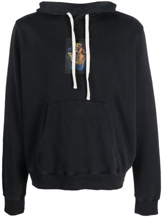 Diesel graphic-print cotton hoodie - men - Cotton - M - Black