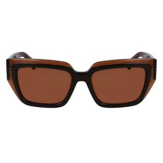 Ferragamo Brown Square Ladies Sunglasses SF2002S 233 55