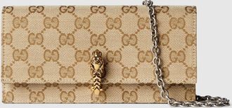 Gucci Dionysus Wallet On Chain, White, GG Canvas
