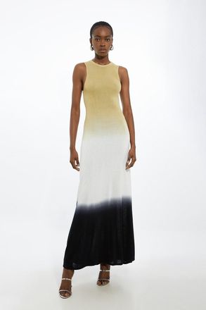 Karen Millen Premium Viscose Knit Ombre Maxi Dress