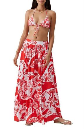 Melissa Odabash Shiloh Cover-Up Maxi Skirt in Floral at Nordstrom, Size X-Small