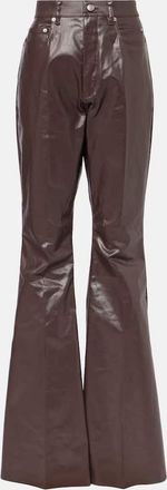 Rick Owens Pantaloni regular in canvas rivestito