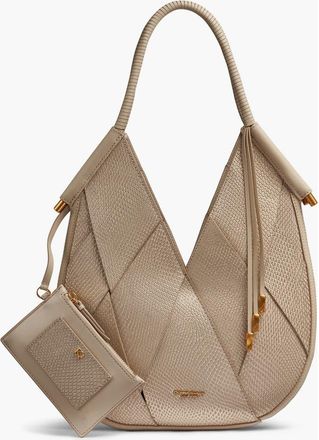 DKNY Baldwin Large Woven Mini Shoulder in Metallic Bone at Nordstrom