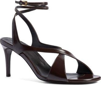 Khaite Liria Ankle Strap Sandal in 950 Dark Brown at Nordstrom, Size 10Us