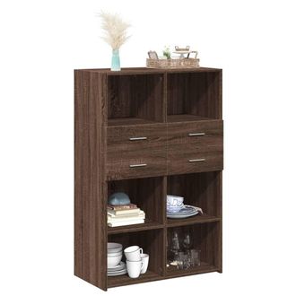 Berkfield Home Highboard Brown Oak 80x42.5x124 cm Engineered Wood