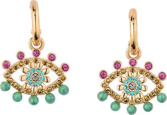 Kurt Geiger Evil Eye Drop Huggie Hoop Earrings in Gold Multi at Nordstrom Rack