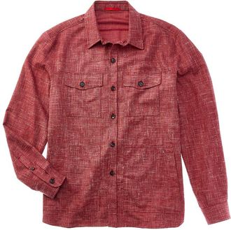 Isaia Wool, Silk & Linen-Blend Overshirt