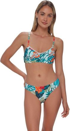 Swim Systems Pom Pom Annalee Underwire Bikini Swimsuit Top in Tiki Tango Rib at Nordstrom, Size Xx-Large