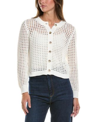 CeCe by Cynthia Steffe Texture Mesh Long Sleeve Cardigan
