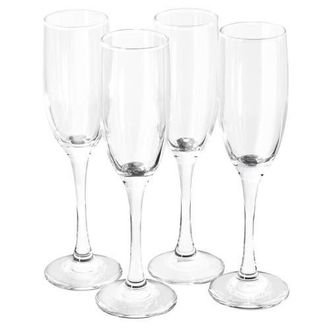 Gibson Home Belinni 4 Piece 6.4oz Fluted Champagne Glass Set in Clear at Nordstrom