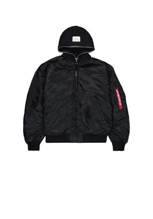 Alpha Industries Bomberjacke ALPHA INDUSTRIES MA-1 D-Tec Studio, Herren, Gr. XXL, schwarz (schwarz, schwarz), Obermaterial: 100% Nylon, Futter: 100% Nylon, Kapuze: 75%