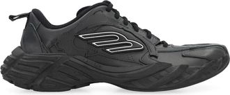 Balenciaga Sneakers, female, Black, Size: 10 US Leather and fabric low-top sneakers