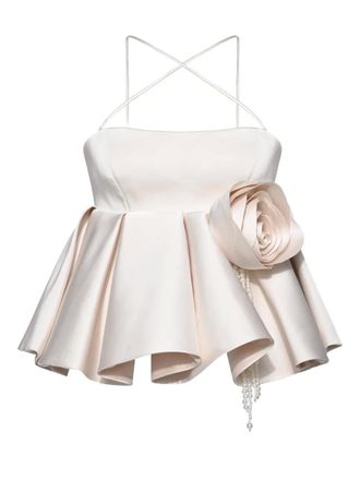 Anouki floral-appliqu&eacute; top - Neutrals