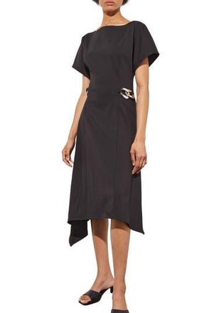 Ming Wang Asymmetric Midi Dress in Black at Nordstrom Rack, Size Xx-Small