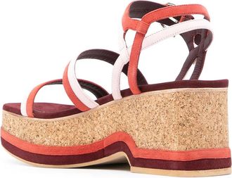 Ferragamo Mysen Wedge Sandal - Burgundy