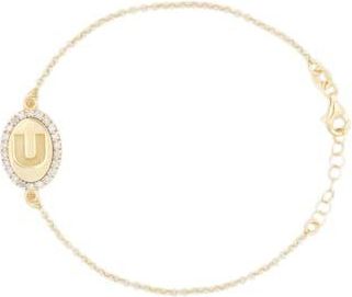 Meshmerise Diamond Initial Disc Bracelet in Yellow-U at Nordstrom Rack
