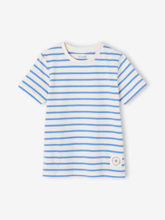 Vertbaudet Jungen T-Shirt mit Streifen azurblau
