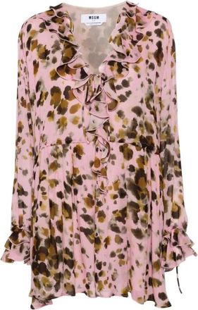 Msgm Rosa Jurk 100% VI - Dames - Blouses - Roze - XS - Overhemden