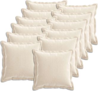 vidaXL Funda De Almohada 12 Uds. Houten Crema 40 X 40 Cm Tela Chenille Vidaxl