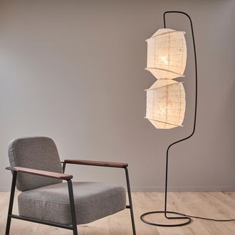 AM.PM Vloerlamp van structuurpapier en ijzermetaal, NASSAH